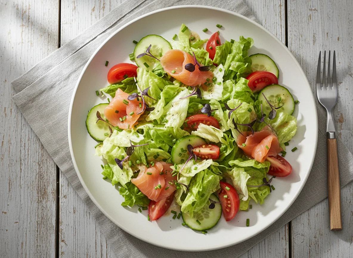 Gemischter Salat mit Lachs photo