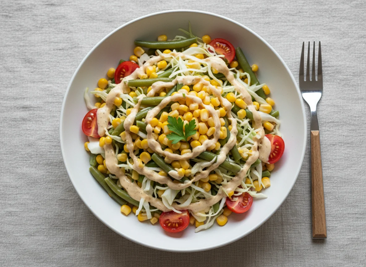Gemischter Salat mit Mais und Bohnen photo