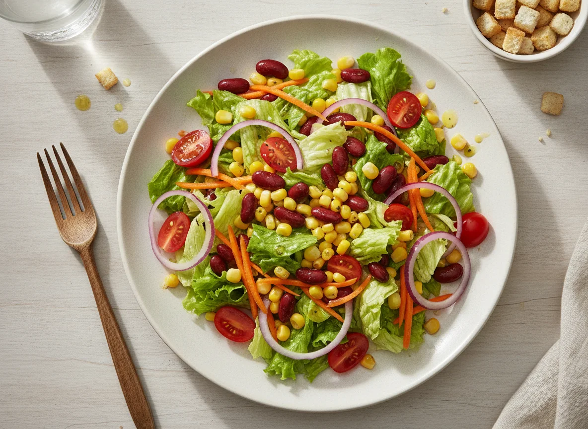 Gemischter Salat mit Mais und Kidneybohnen photo