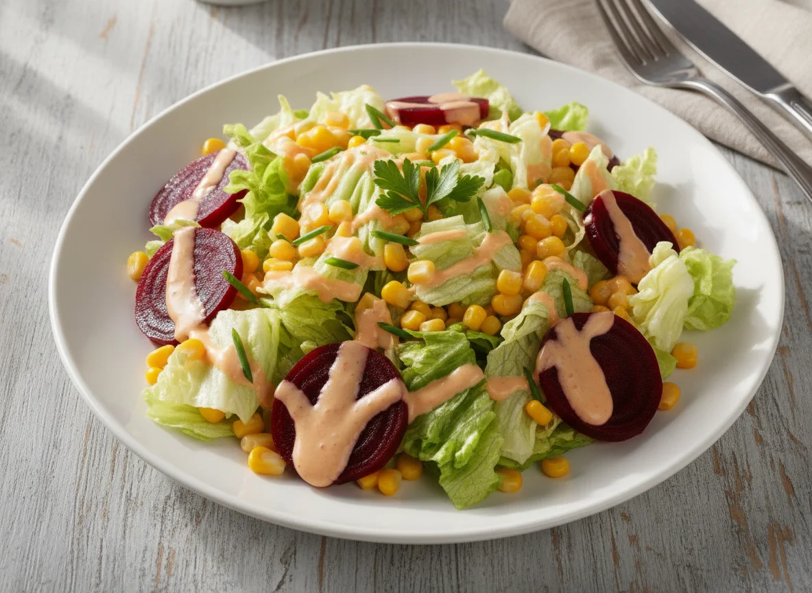 Gemischter Salat mit Mais und Randen photo