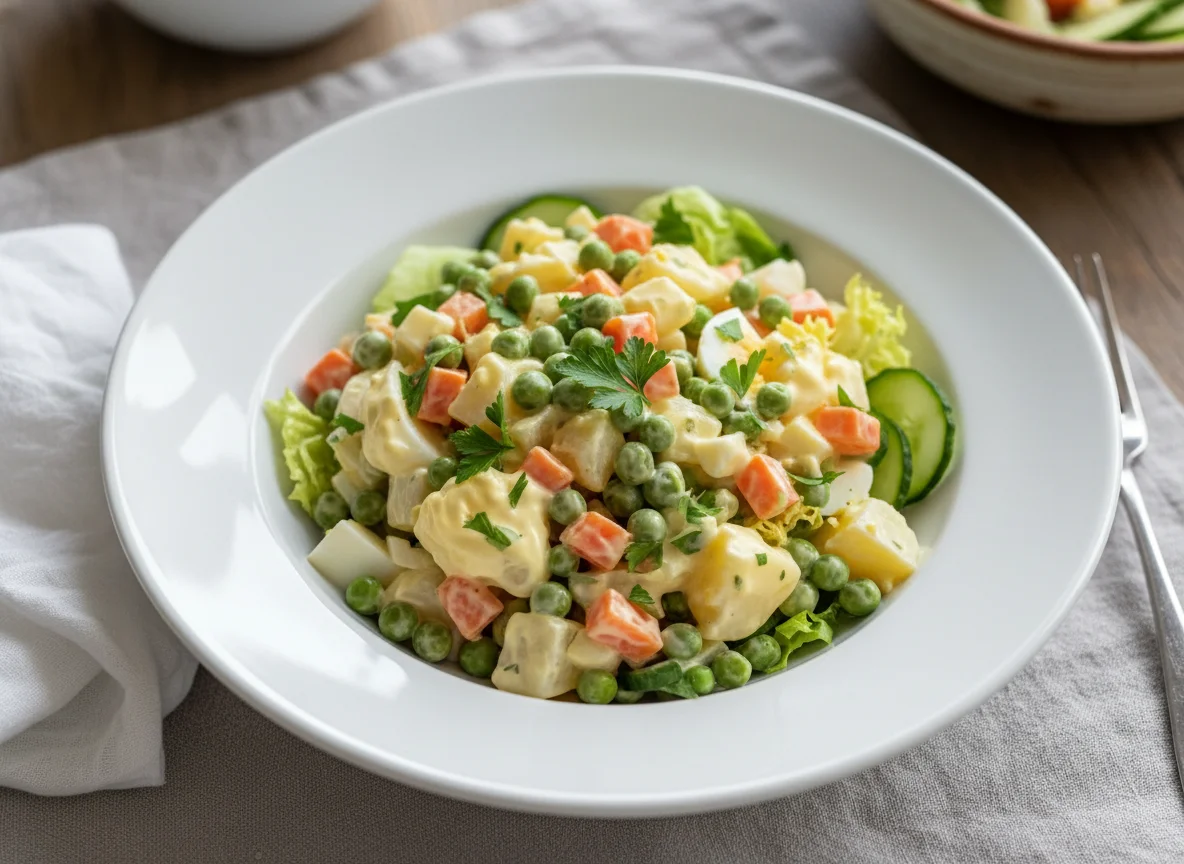 Gemischter Salat mit Mayonnaise photo