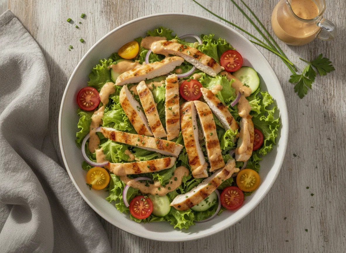 Gemischter Salat mit Poulet photo