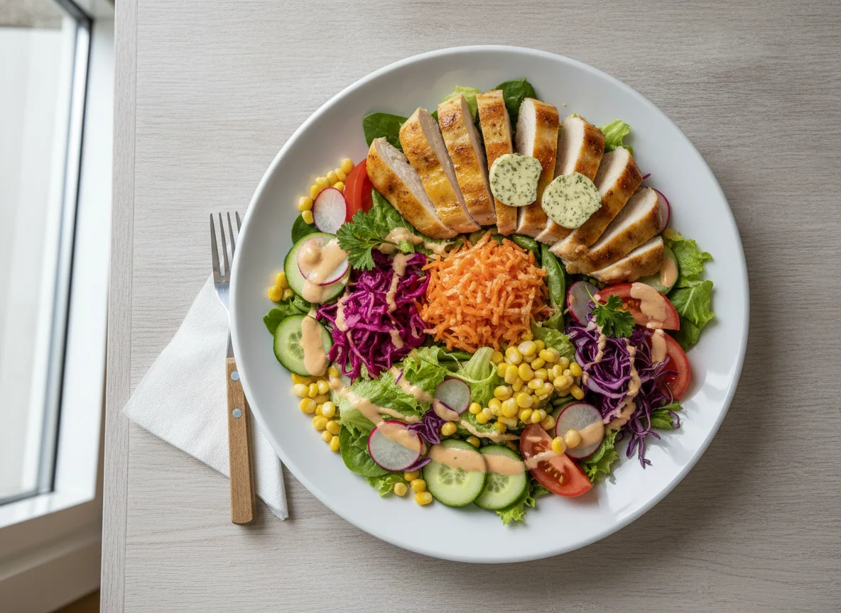 Gemischter Salat mit Pouletbrust photo