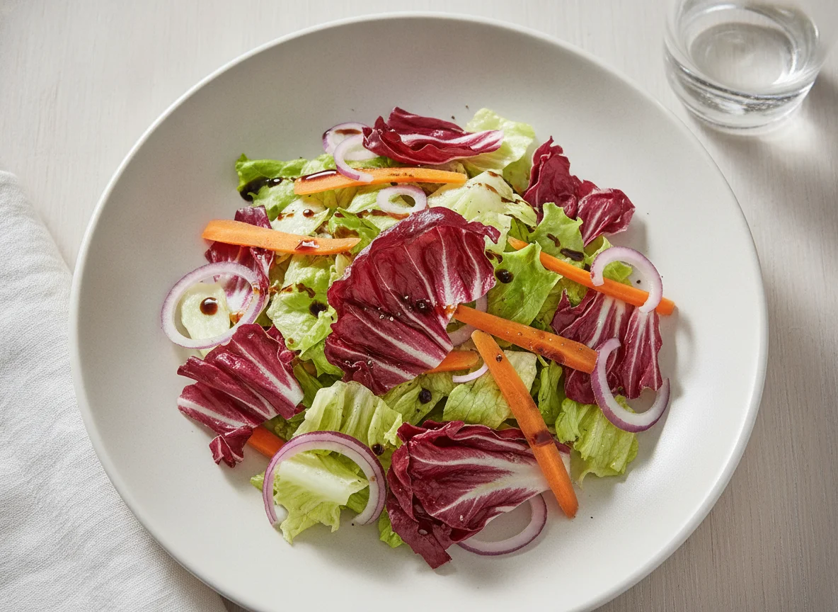 Gemischter Salat mit Radicchio und Karotten photo