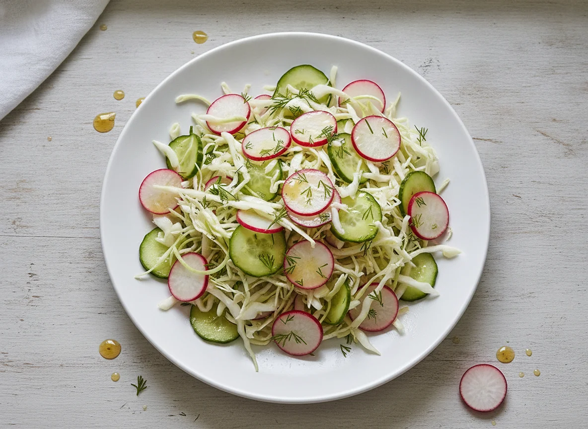 Gemischter Salat mit Radieschen und Gurken photo