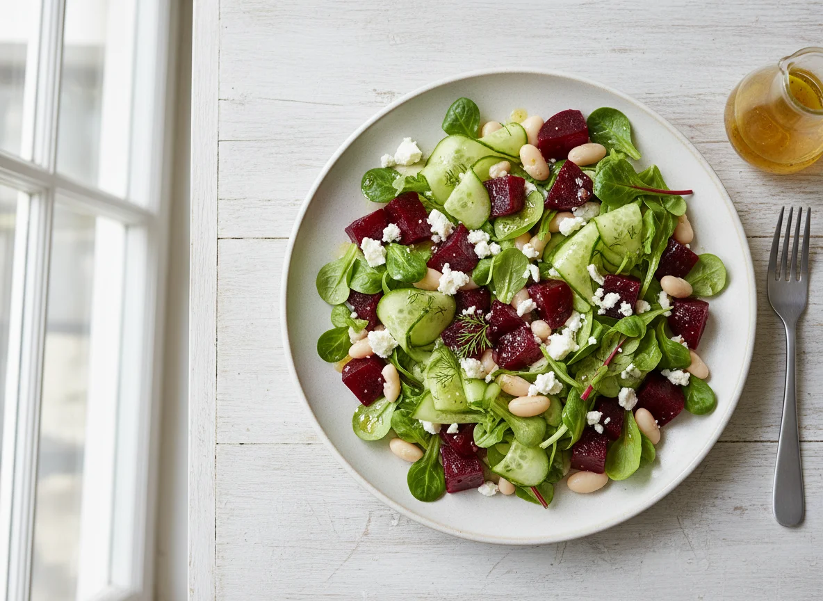 Gemischter Salat mit Roter Bete und Bohnen photo