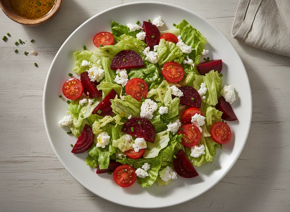 Gemischter Salat mit Roter Bete und Feta photo