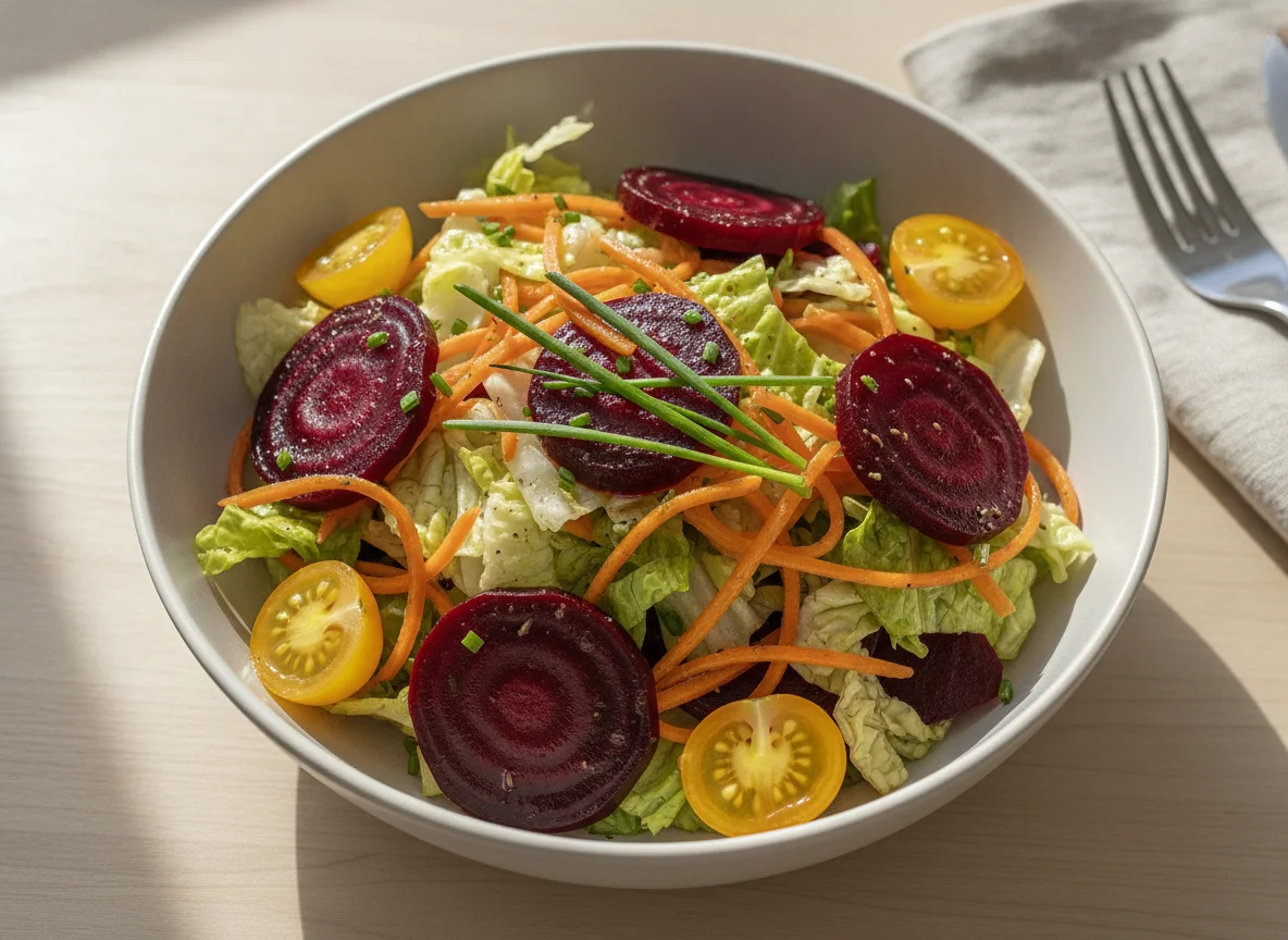 Gemischter Salat mit Roter Bete und Karotten photo