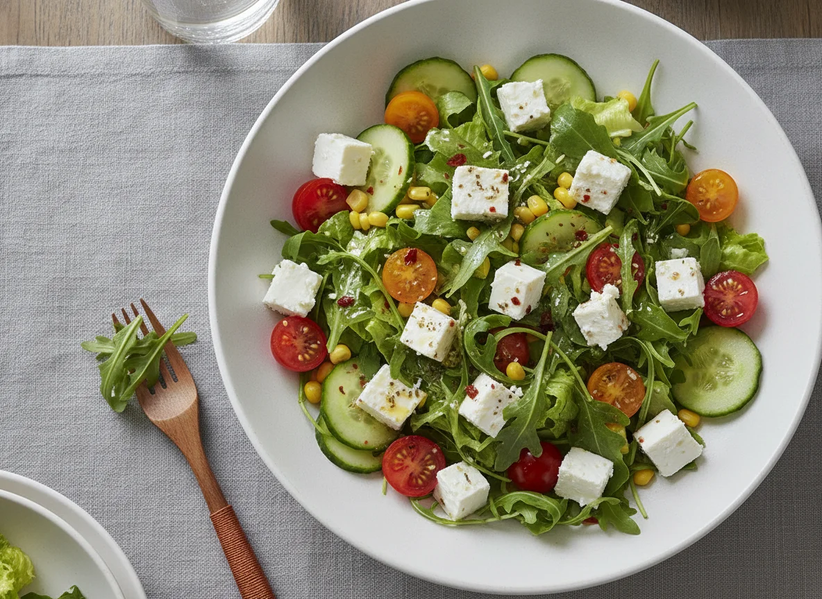 Gemischter Salat mit Rucola und Feta photo