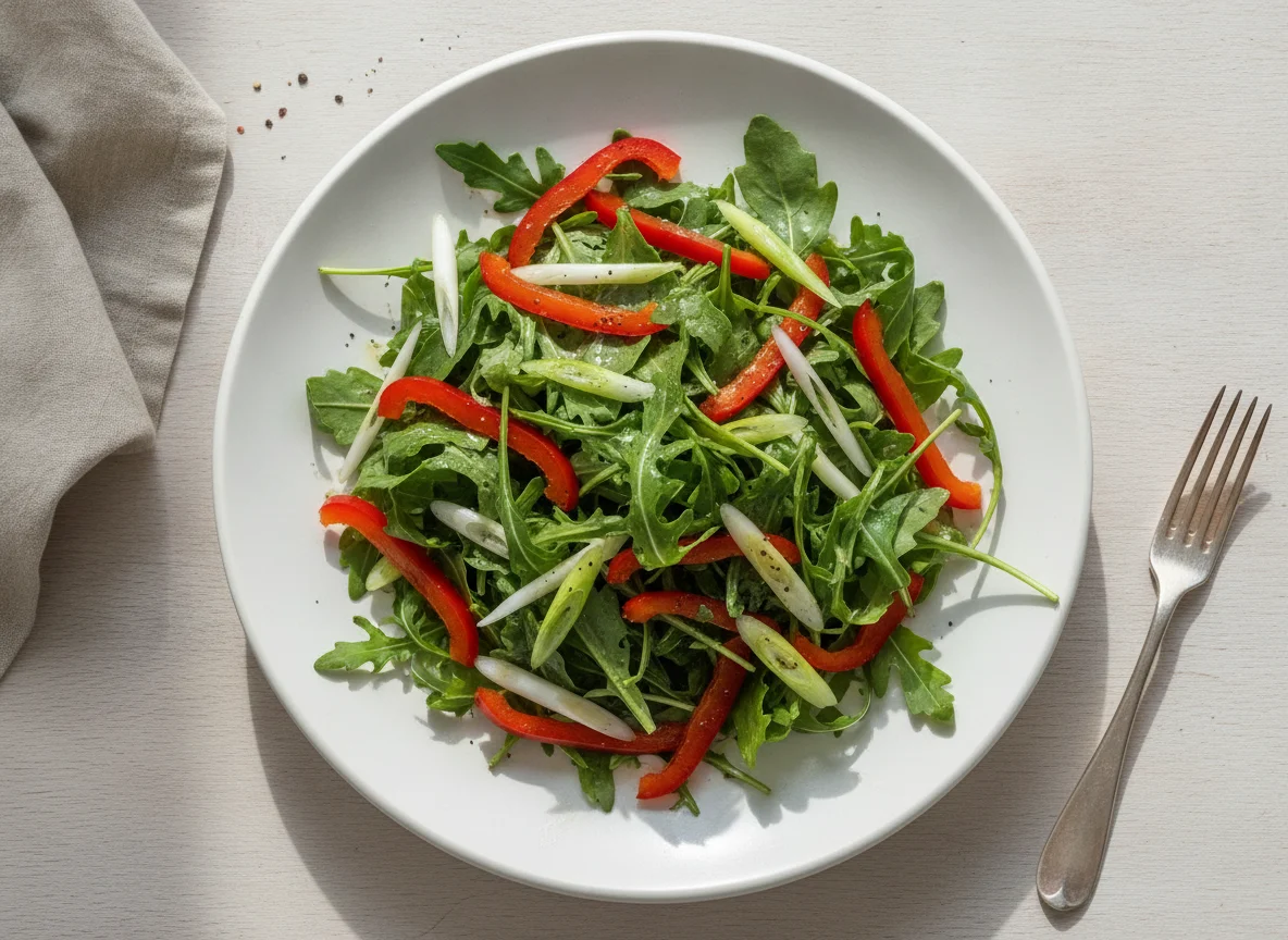 Gemischter Salat mit Rucola und Paprika photo