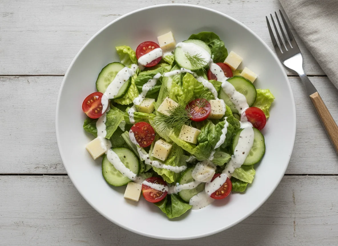 Gemischter Salat mit Skyr-Dressing photo