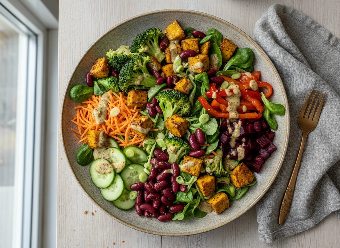 Gemischter Salat mit Tempeh photo