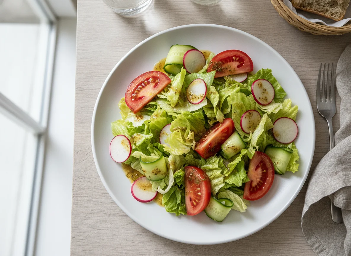 Gemischter Salat mit Tomaten, Radieschen und Gurken photo