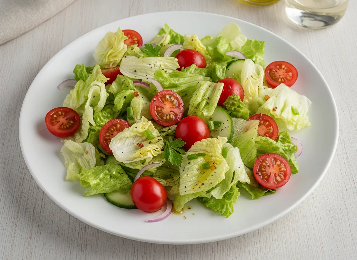 Gemischter Salat mit Tomaten und Eisbergsalat photo