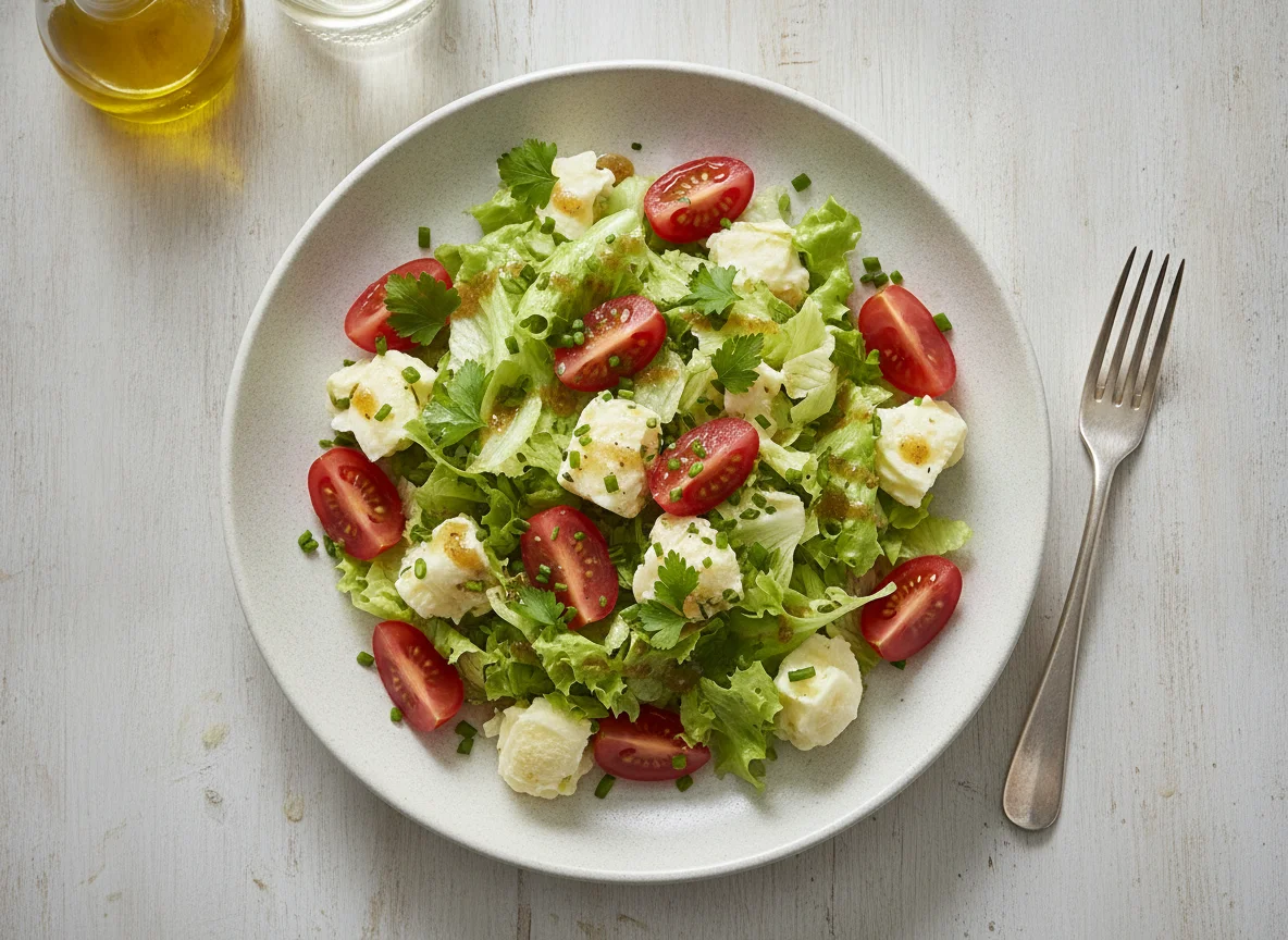 Gemischter Salat mit Tomaten und Kräutern photo
