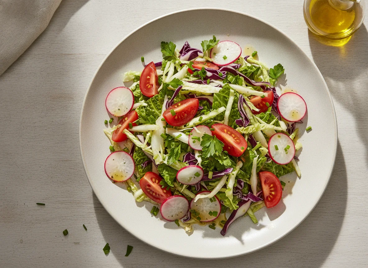 Gemischter Salat mit Tomaten und Radieschen photo