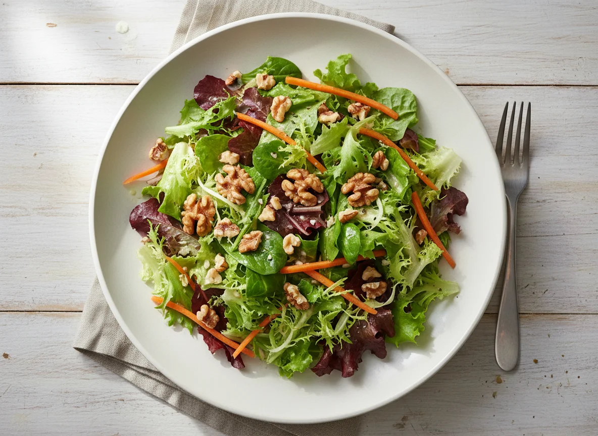 Gemischter Salat mit Walnüssen photo