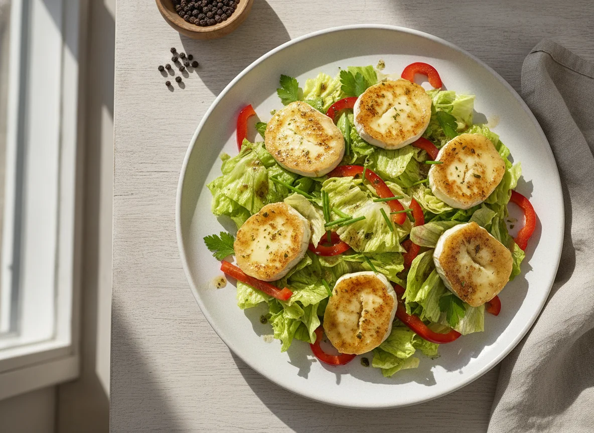 Gemischter Salat mit Ziegenkäse photo