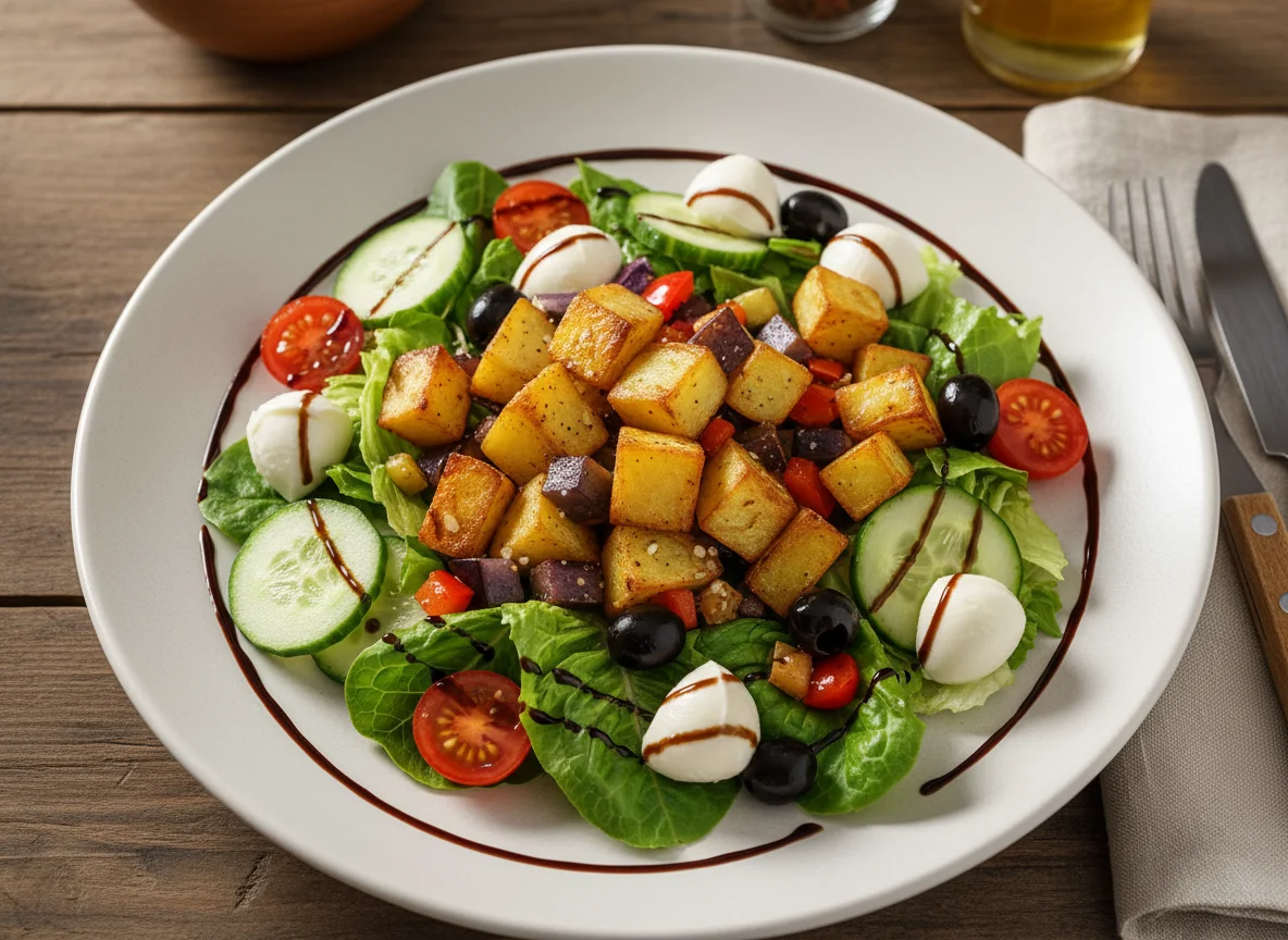 Gemischter Salatteller mit Kartoffeln photo