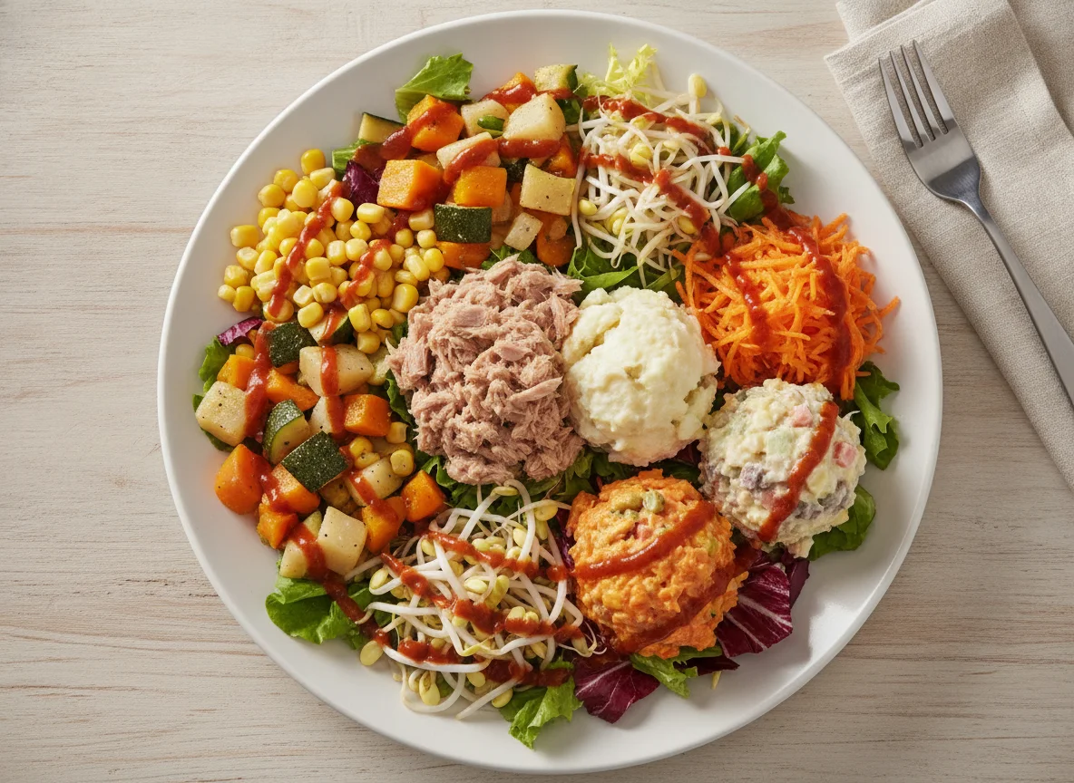 Gemischter Salatteller mit Thunfisch photo
