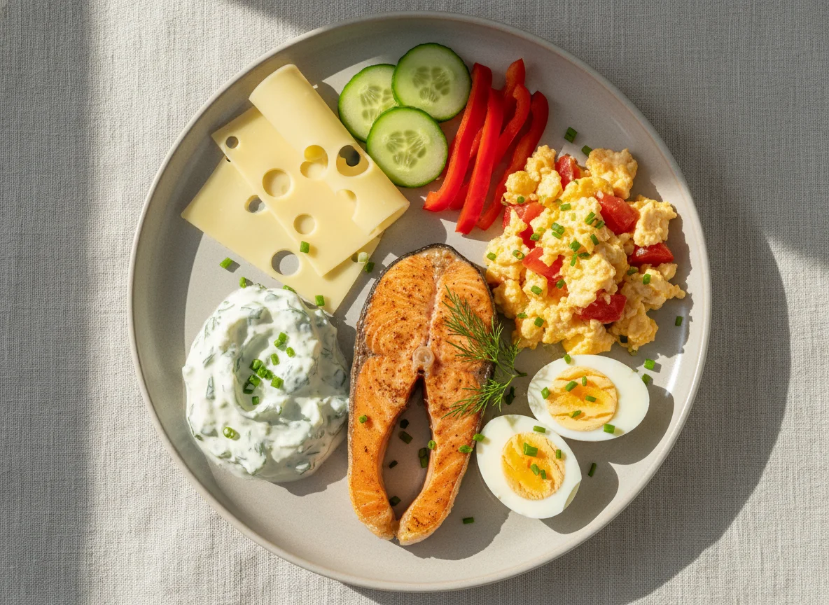 Gemischter Teller mit Lachs und Käse photo