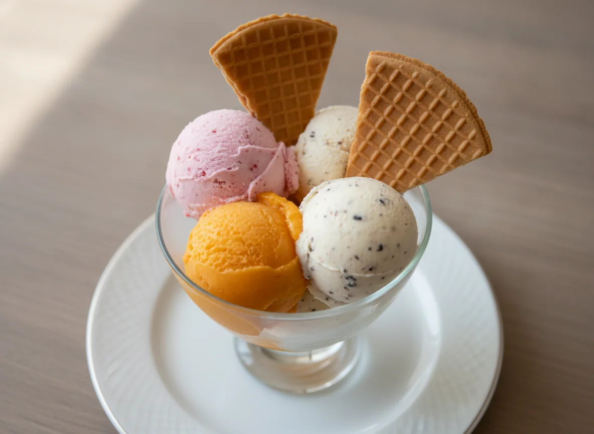 Gemischtes Eis im Becher photo