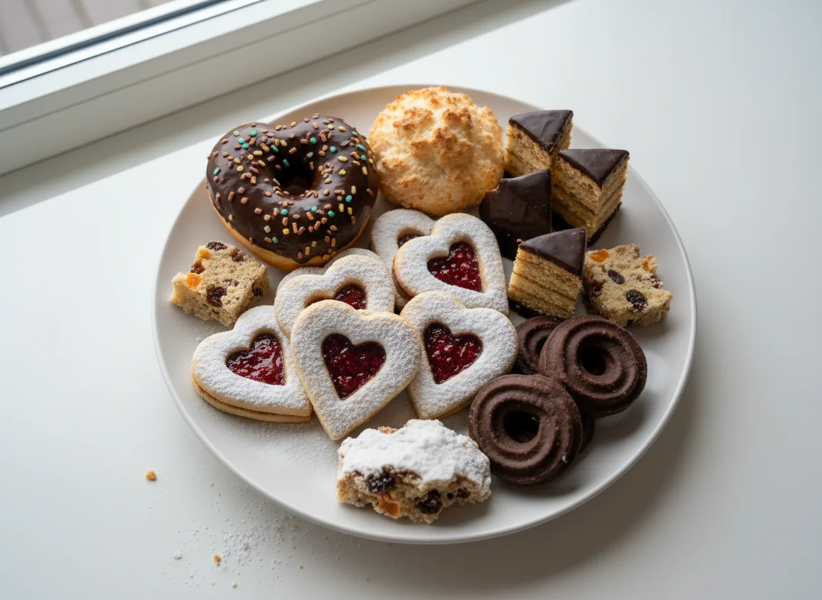 Gemischtes Gebäck und Kuchen photo