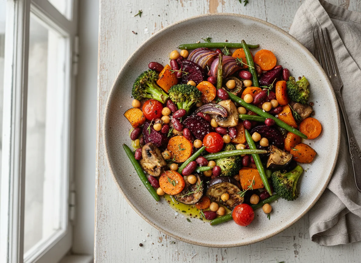 Gemischtes Ofengemüse mit Hülsenfrüchten photo