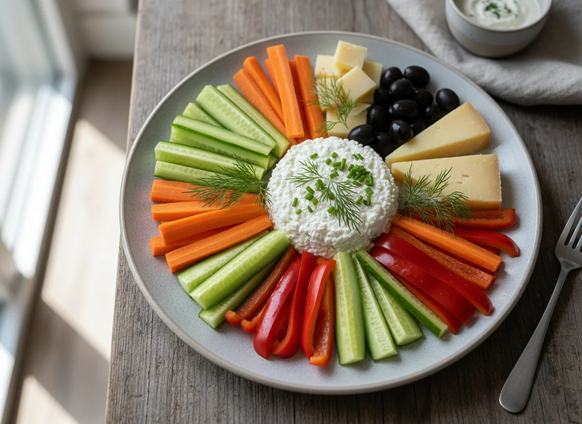 Gemüse- und Käseplatte photo