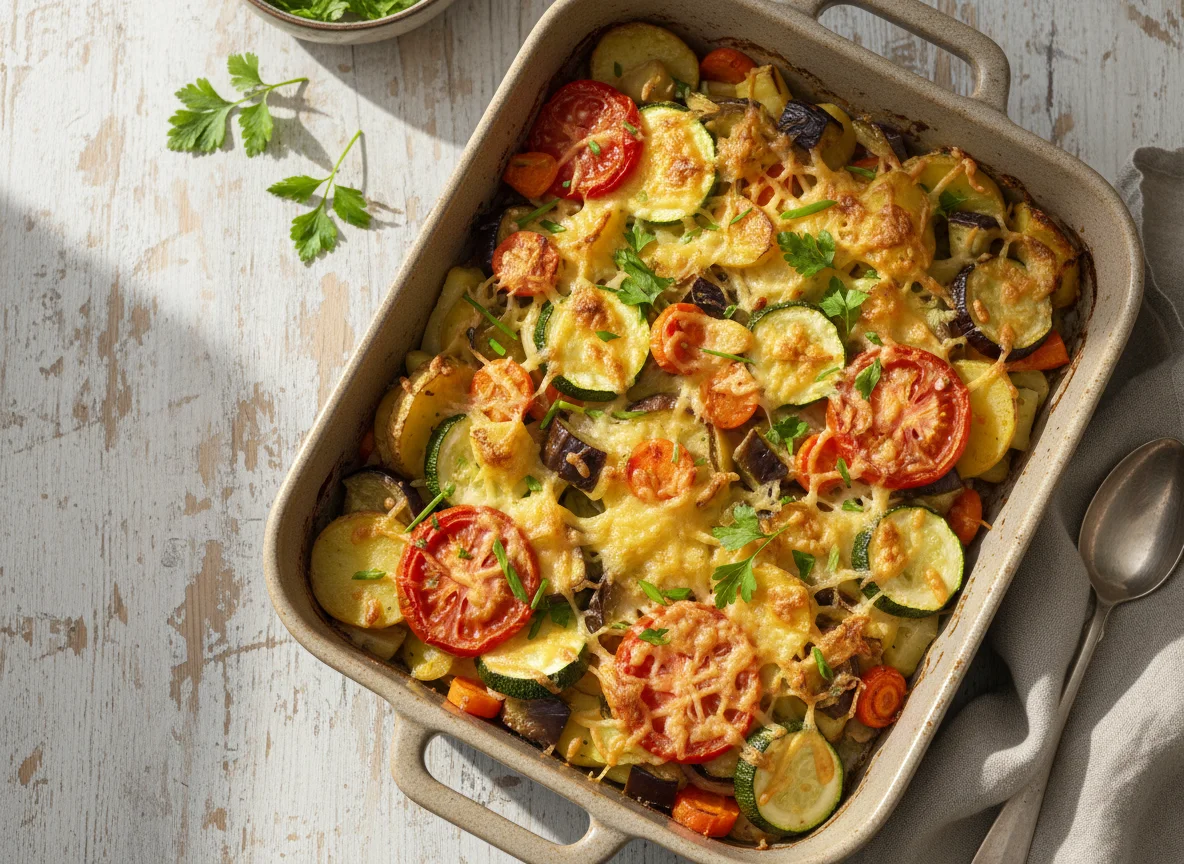 Gemüseauflauf mit Kartoffeln photo