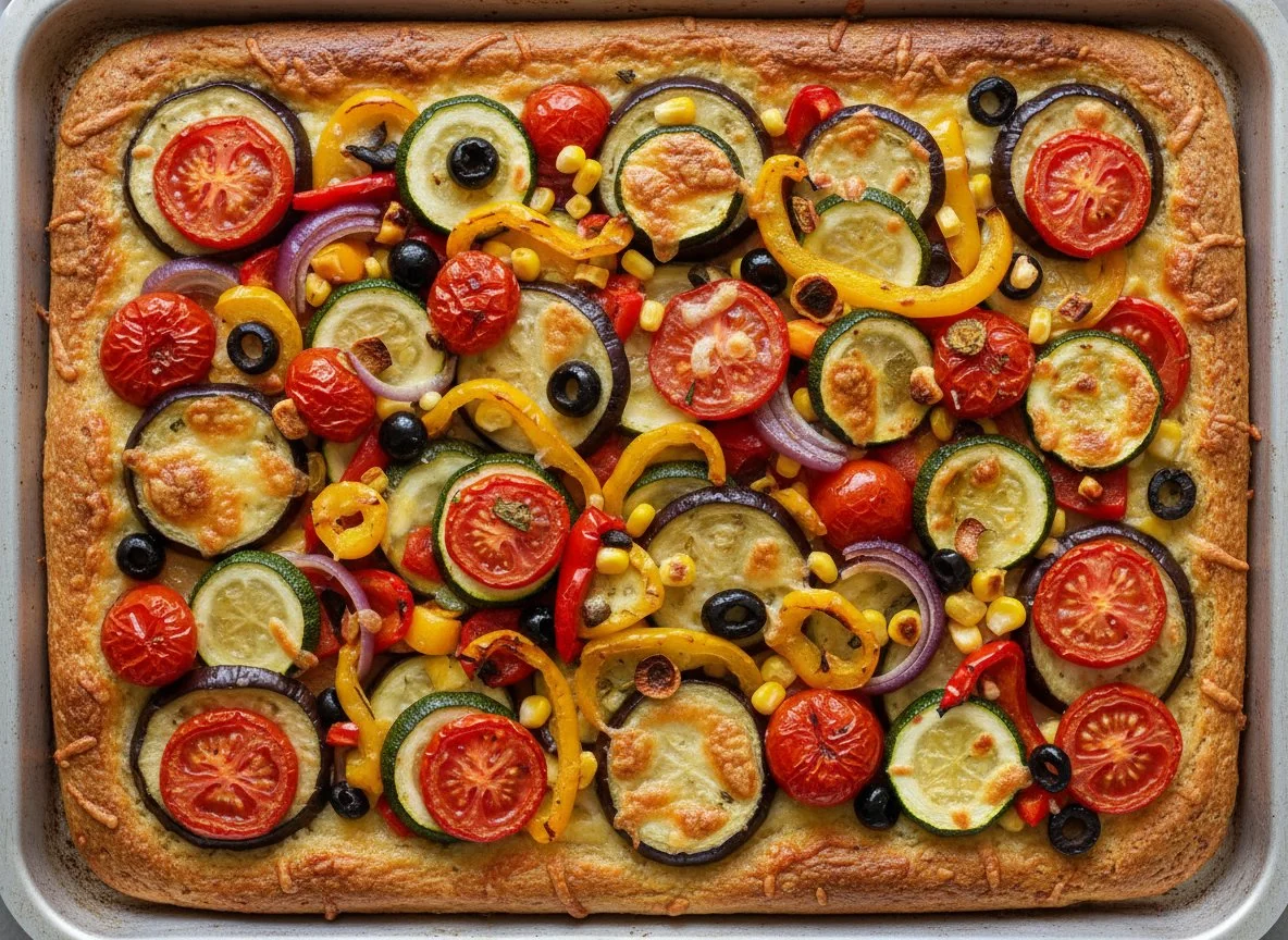 Gemüseblechkuchen mit Ratatouille photo
