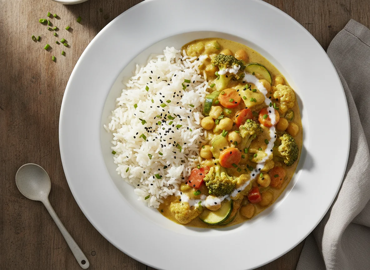 Gemüse-Curry mit Basmatireis photo