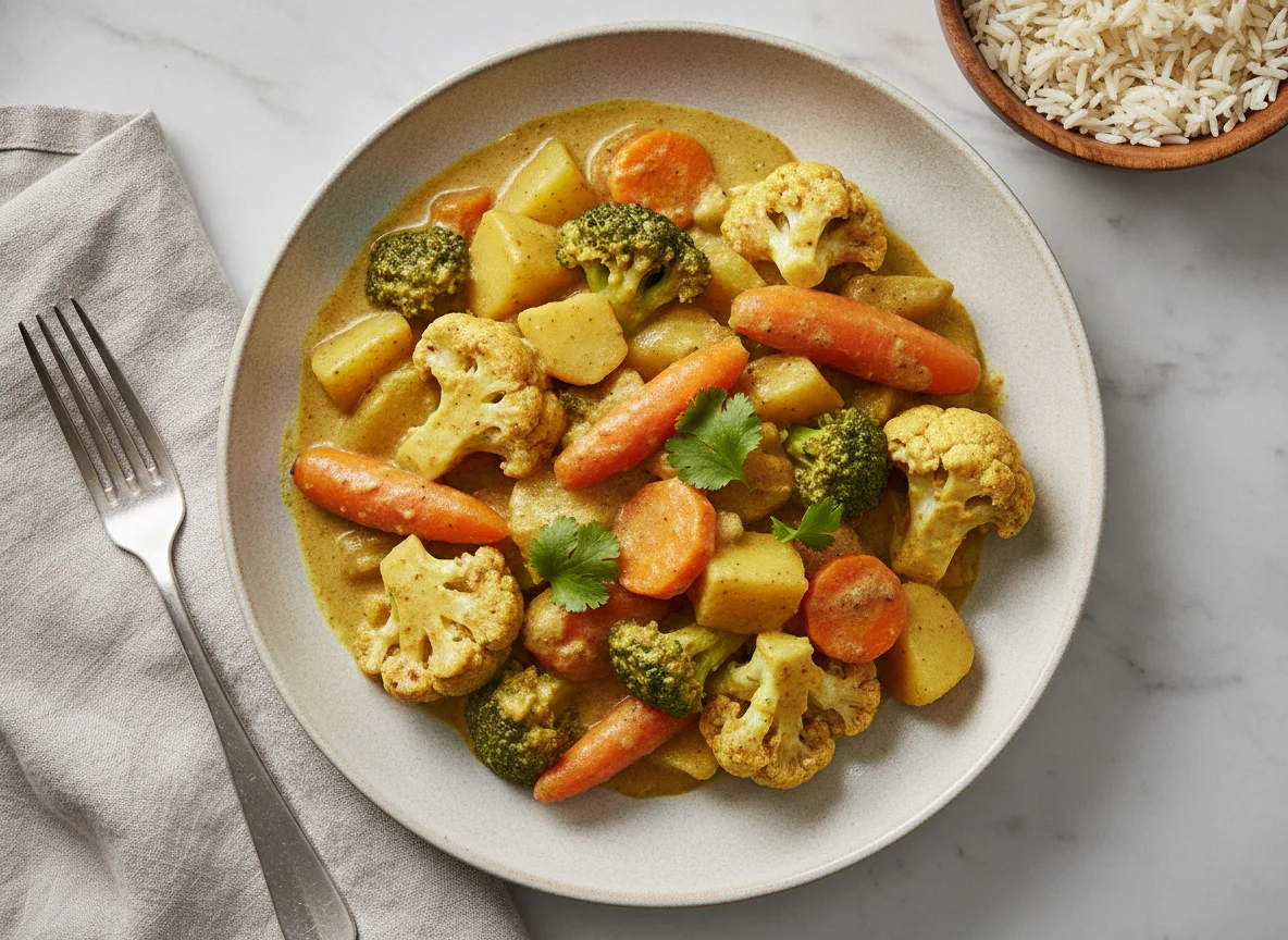 Gemüse-Curry mit Blumenkohl und Karotten photo