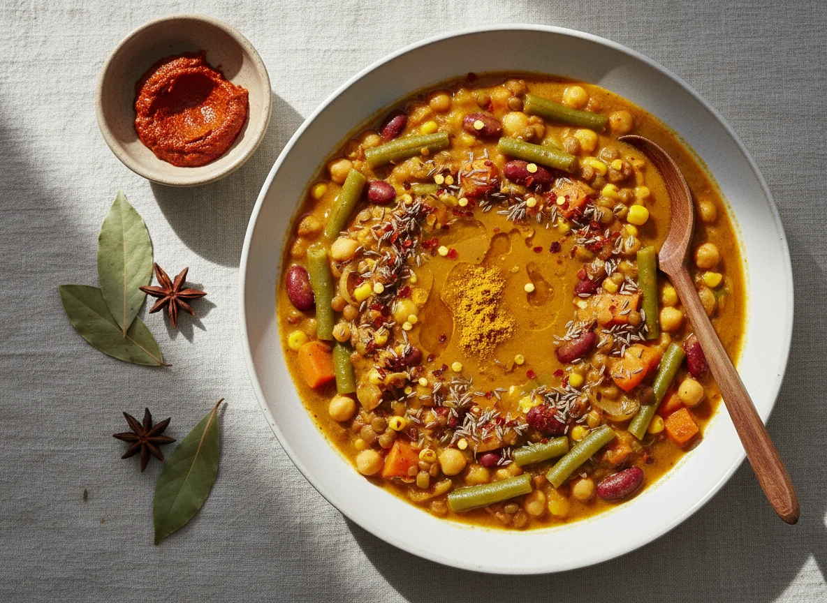 Gemüse-Curry mit Hülsenfrüchten photo