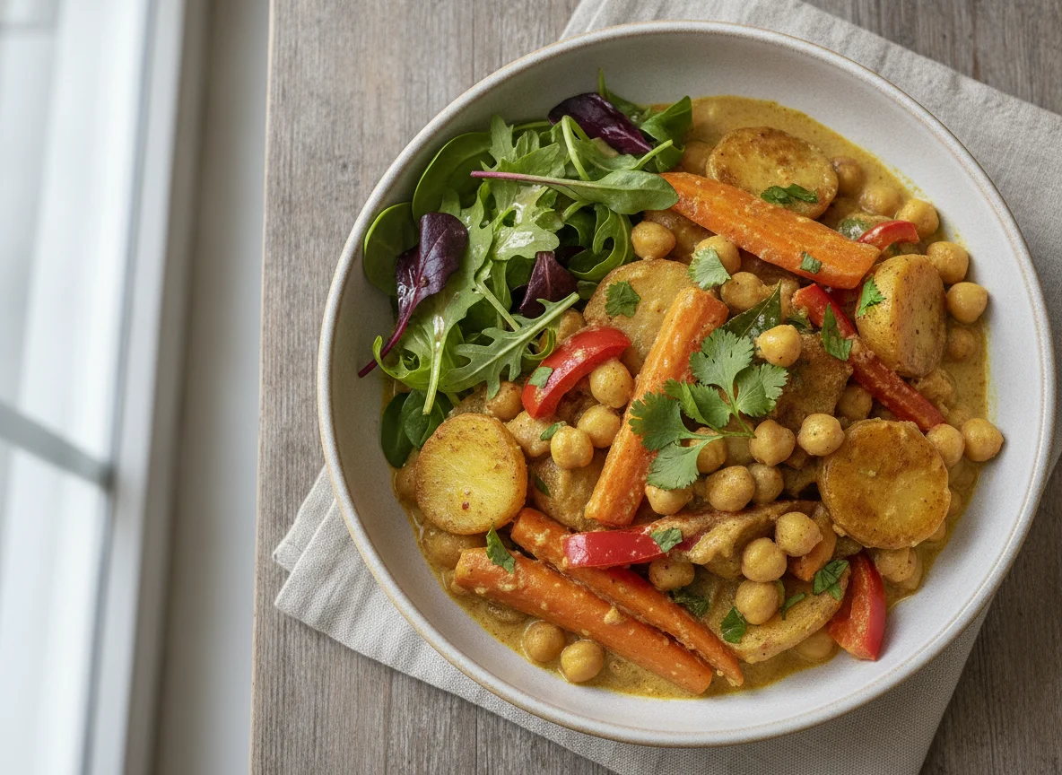 Gemüse-Curry mit Kichererbsen und Kartoffeln photo
