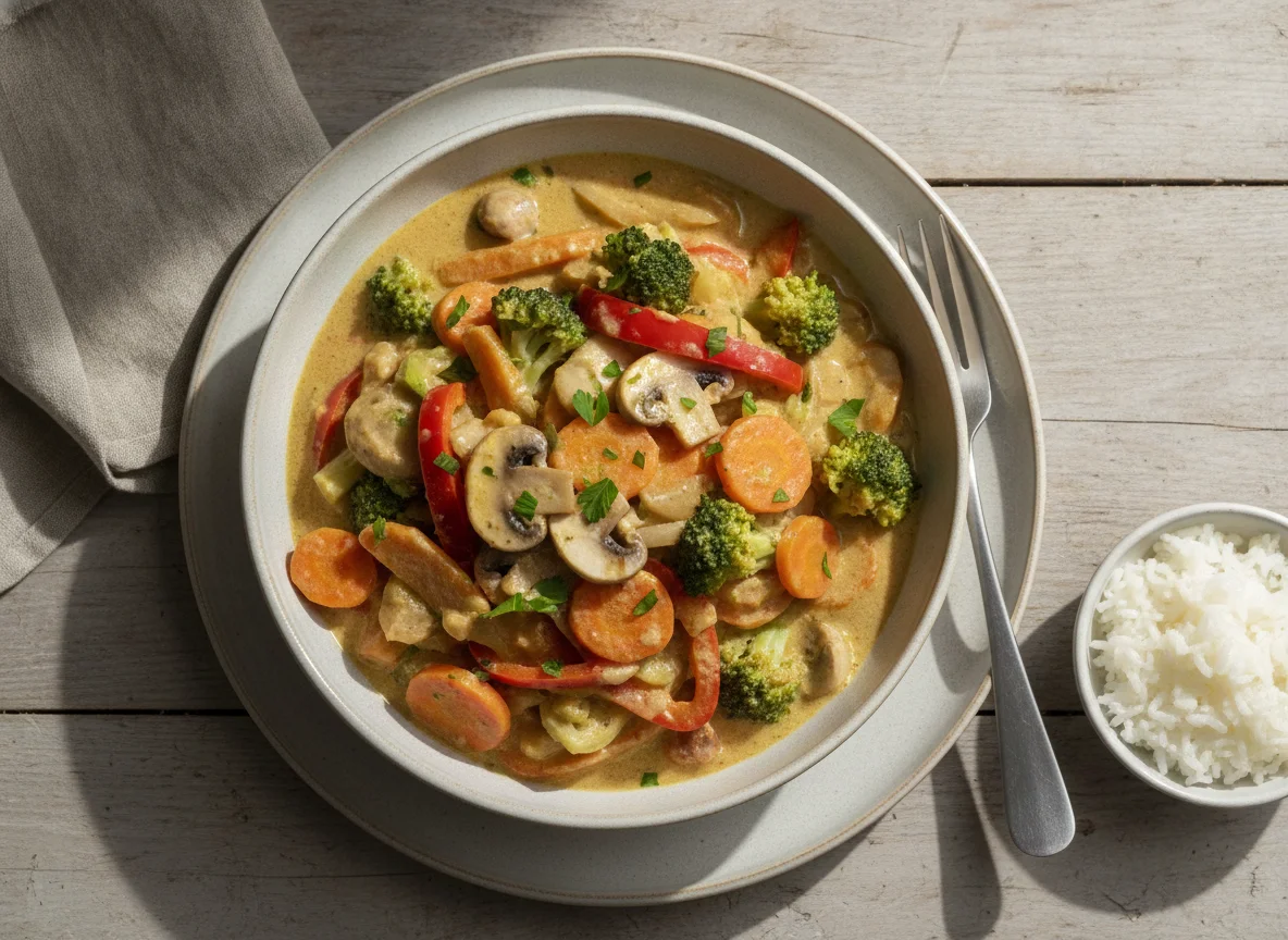 Gemüse-Curry mit Pilzen photo