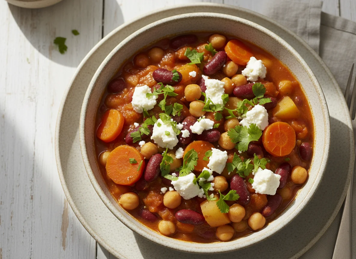 Gemüse-Eintopf mit Feta photo