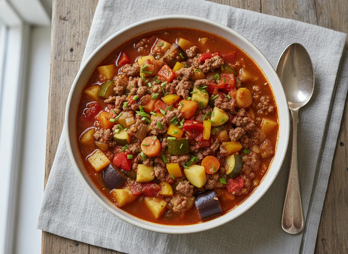 Gemüseeintopf mit Hackfleisch photo
