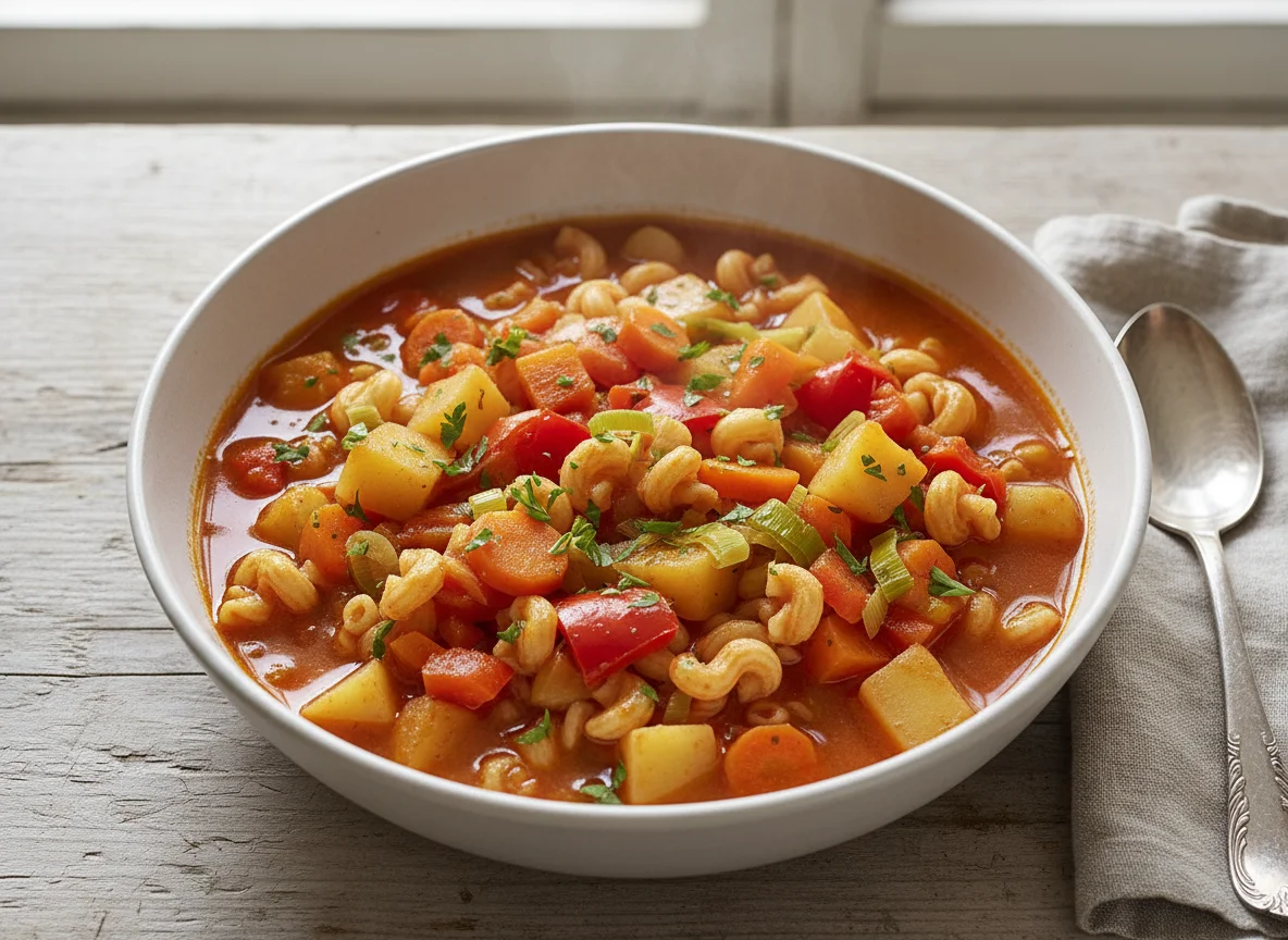 Gemüseeintopf mit Nudeln photo