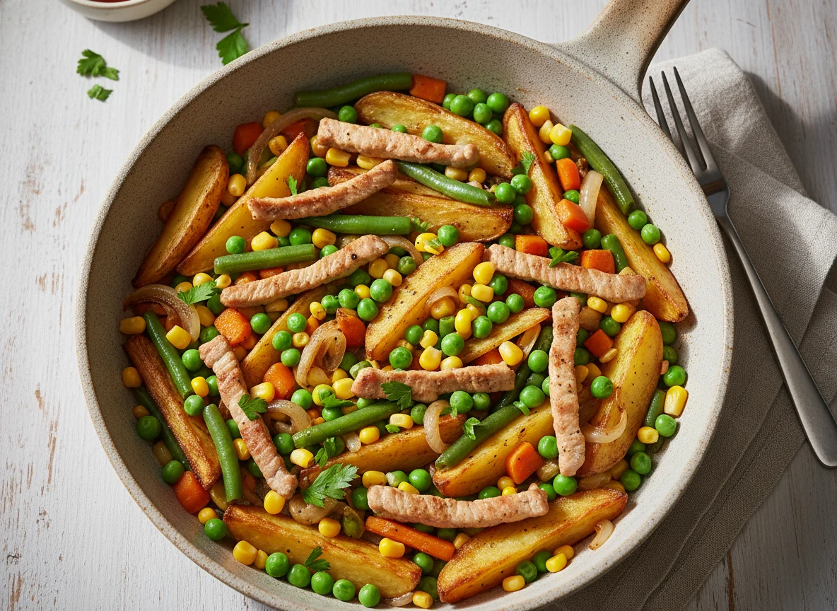 Gemüse-Fleisch-Pfanne photo