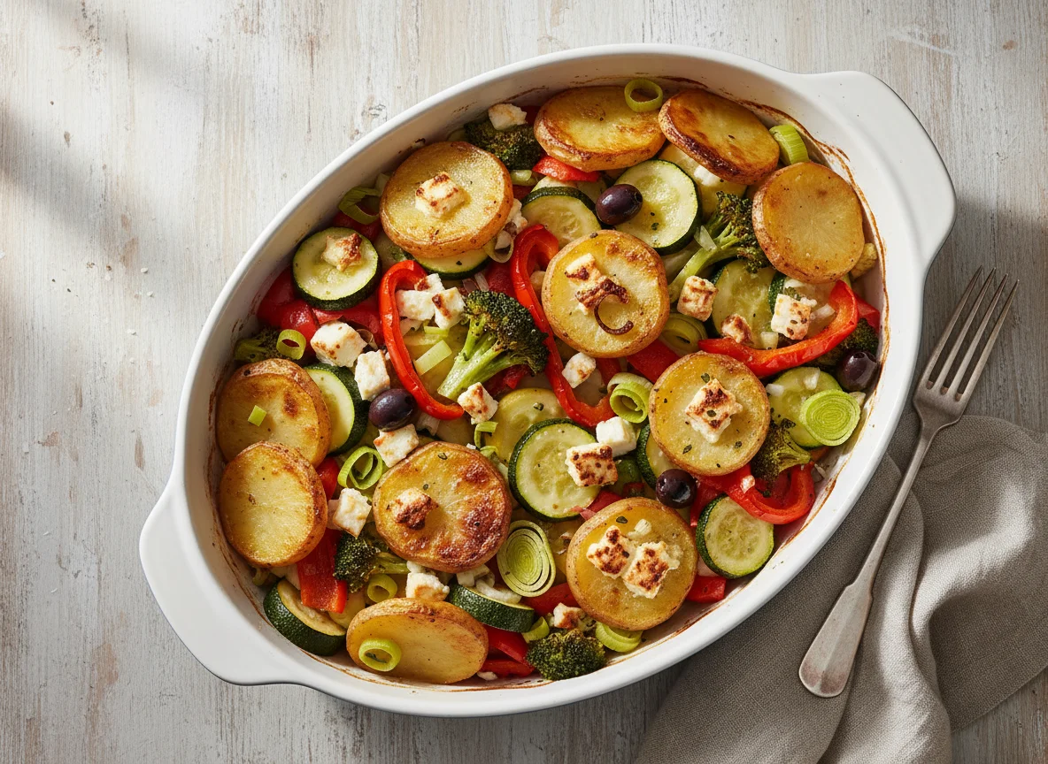 Gemüse-Kartoffel-Auflauf mit Feta photo