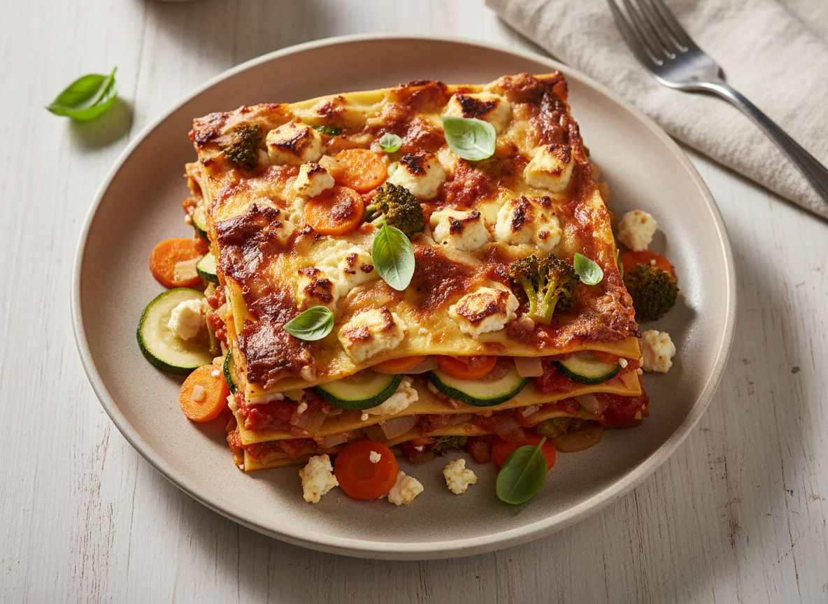 Gemüse-Lasagne mit Feta photo