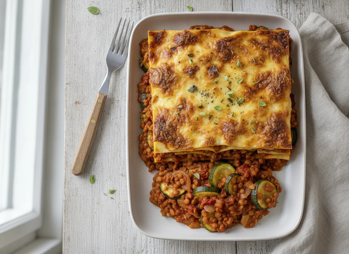 Gemüselasagne mit Linsen photo