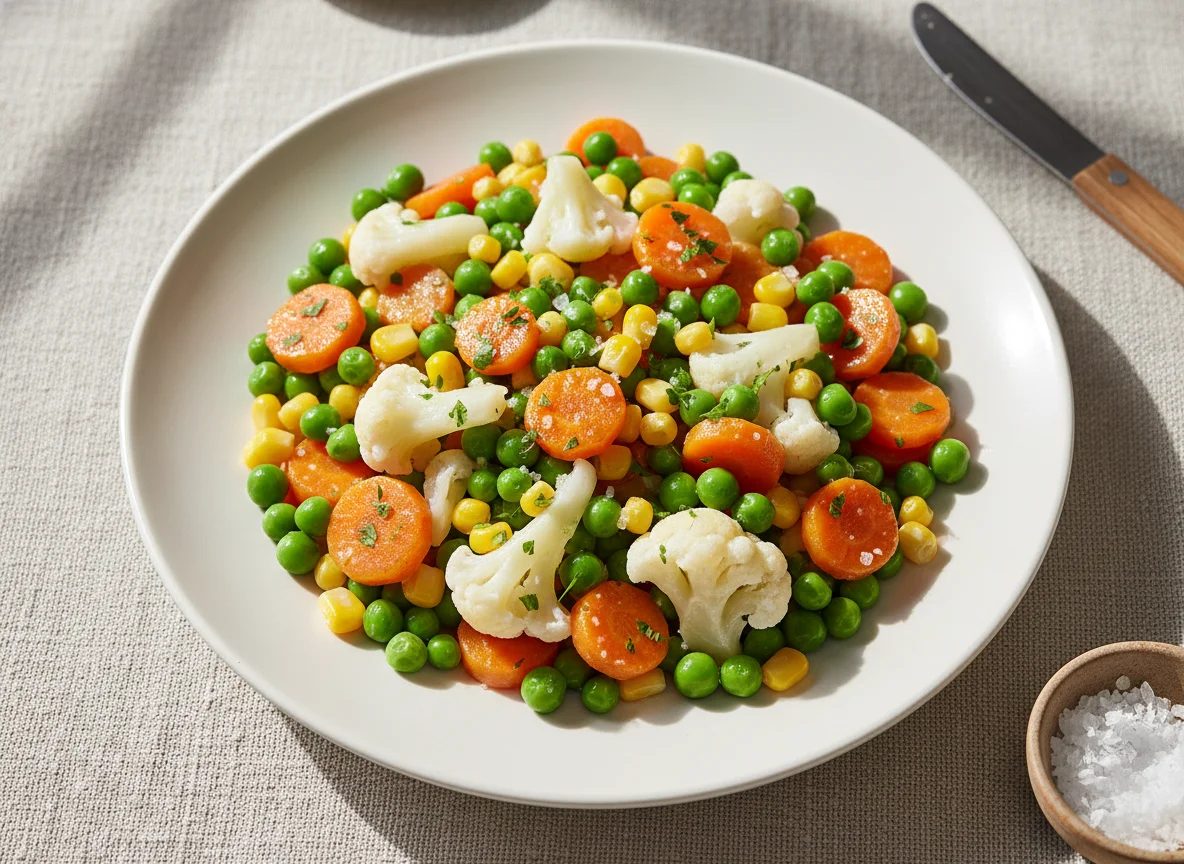 Gemüse-Mix mit Butter und Salz photo