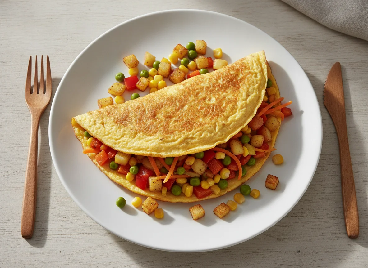 Gemüse-Omelett mit Kartoffeln photo