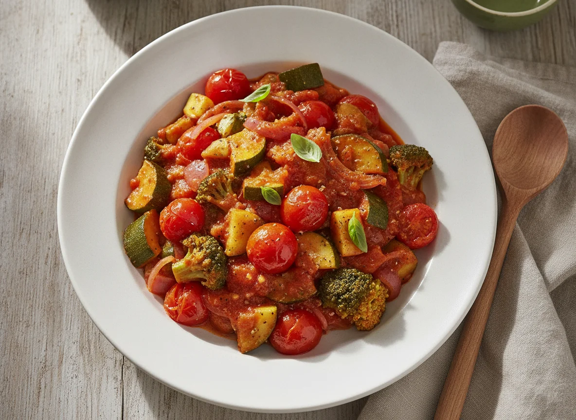 Gemüsepfanne in Tomatensauce photo