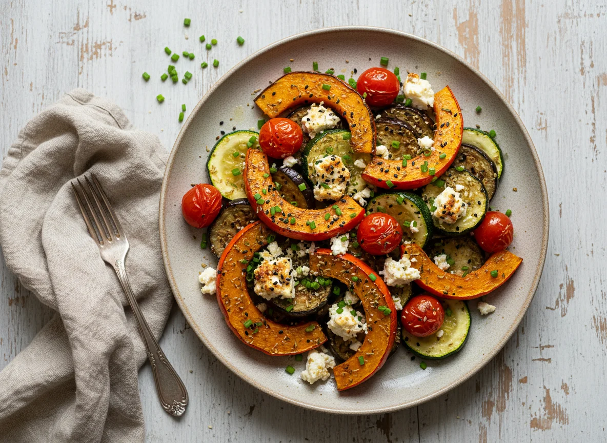 Gemüsepfanne mit Feta photo