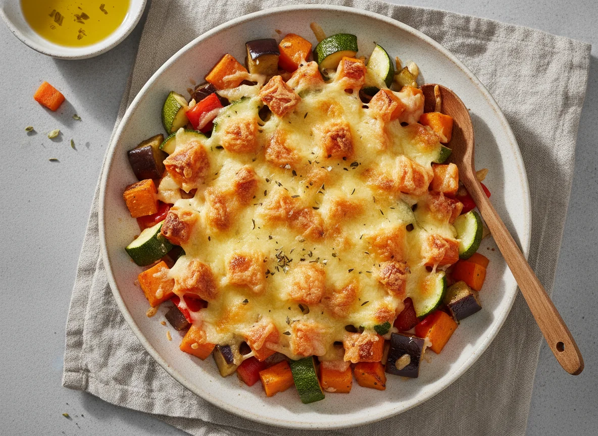 Gemüsepfanne mit Käse überbacken photo