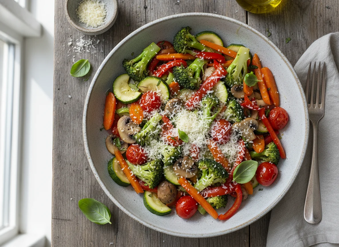 Gemüsepfanne mit Parmesan photo