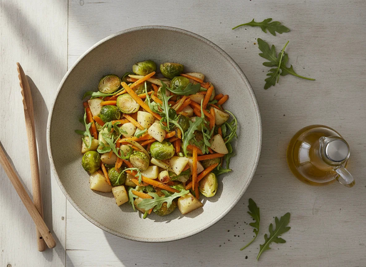 Gemüsepfanne mit Rucola photo
